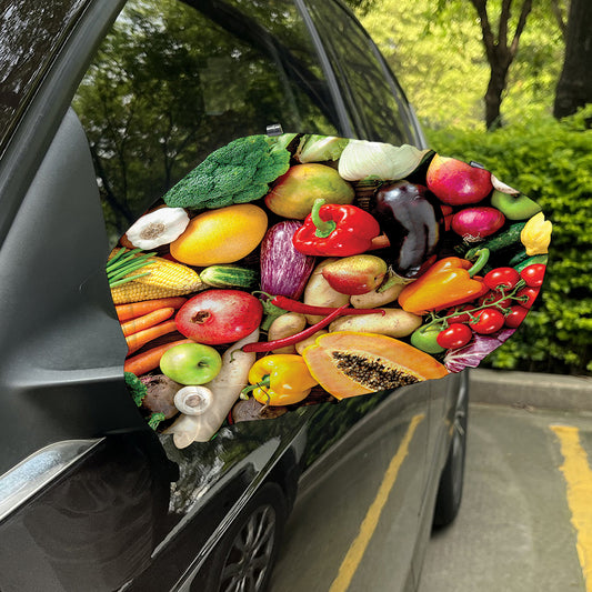 Fresh Fruits And Vegetables Print Car Side Mirror Covers