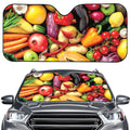 Fresh Fruits And Vegetables Print Car Windshield Sun Shade