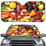 Fresh Fruits And Vegetables Print Car Windshield Sun Shade