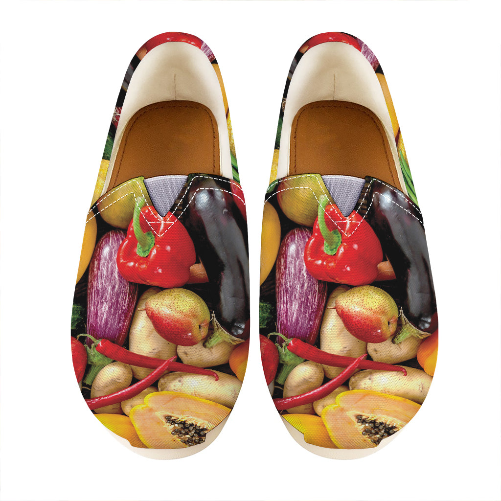 Fresh Fruits And Vegetables Print Casual Shoes