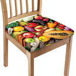 Fresh Fruits And Vegetables Print Chair Cushion Cover