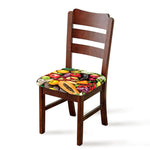 Fresh Fruits And Vegetables Print Chair Cushion Cover