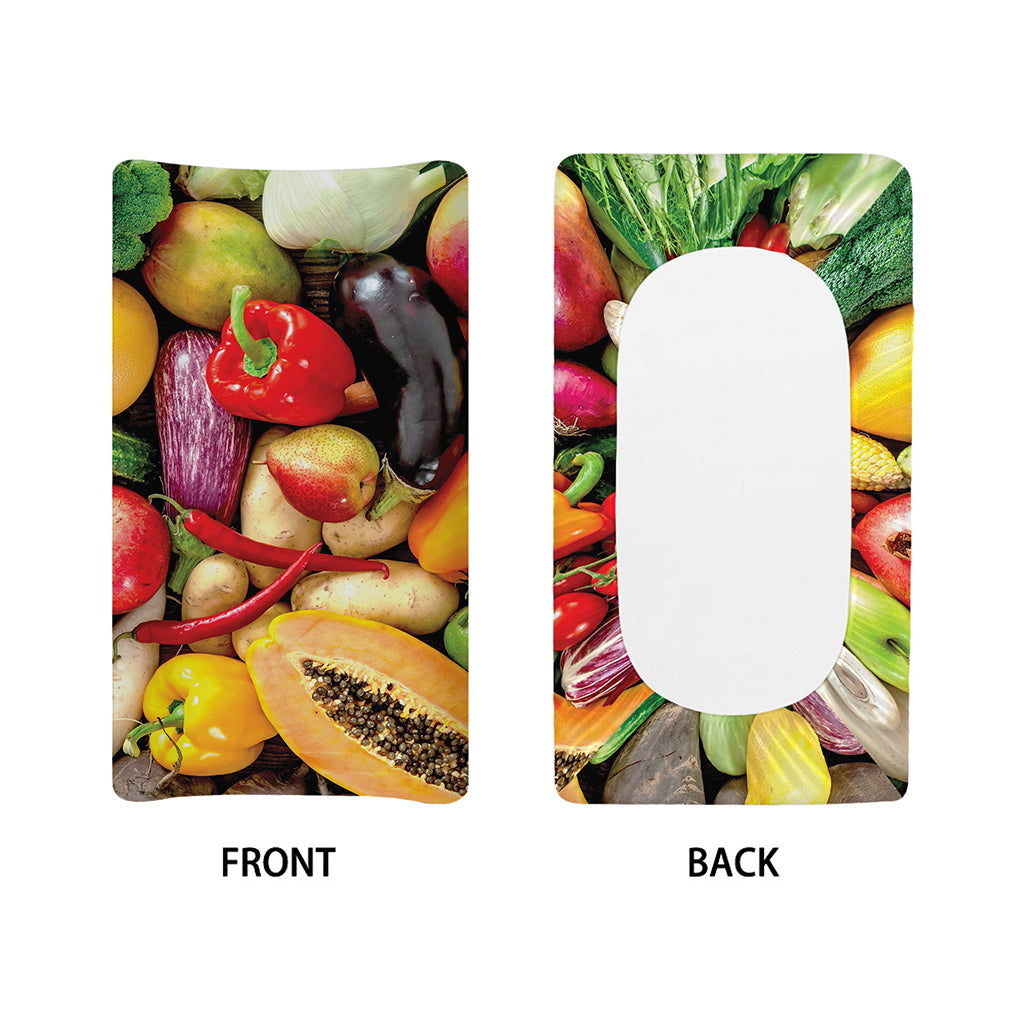 Fresh Fruits And Vegetables Print Changing Pad Cover