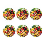 Fresh Fruits And Vegetables Print Coaster Set