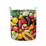 Fresh Fruits And Vegetables Print Collapsible Laundry Basket