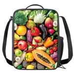 Fresh Fruits And Vegetables Print Crossbody Lunch Bag