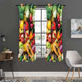 Fresh Fruits And Vegetables Print Grommet Curtain Panels