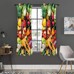 Fresh Fruits And Vegetables Print Curtain
