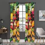 Fresh Fruits And Vegetables Print Curtain