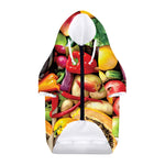Fresh Fruits And Vegetables Print Dog Zip Up Hoodie