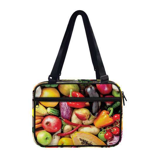 Fresh Fruits And Vegetables Print Double Strap Bible Bag