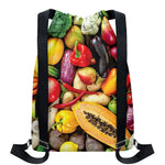 Fresh Fruits And Vegetables Print Drawstring Backpack