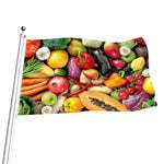 Fresh Fruits And Vegetables Print Flag