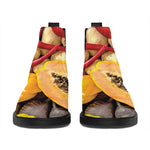 Fresh Fruits And Vegetables Print Flat Ankle Boots