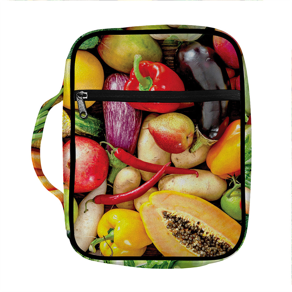 Fresh Fruits And Vegetables Print Front Pocket Bible Bag