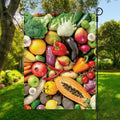 Fresh Fruits And Vegetables Print Garden Flag