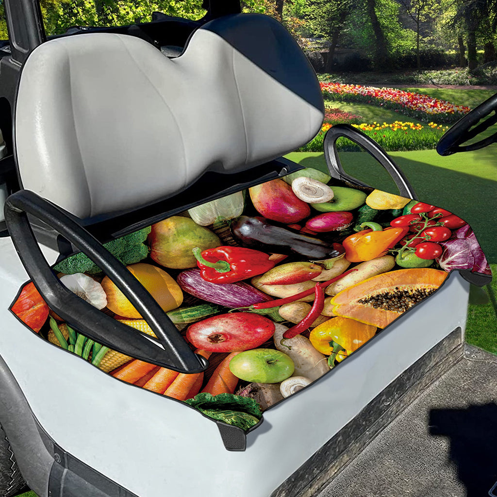 Fresh Fruits And Vegetables Print Golf Cart Seat Cover