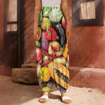 Fresh Fruits And Vegetables Print Harem Pants