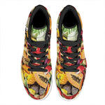 Fresh Fruits And Vegetables Print High Top Leather Sneakers
