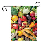 Fresh Fruits And Vegetables Print House Flag