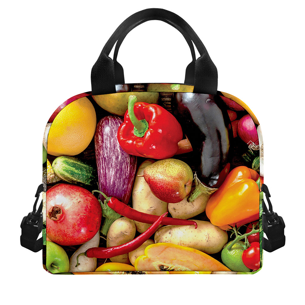 Fresh Fruits And Vegetables Print Insulated Lunch Bag