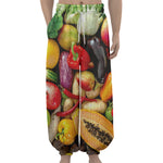 Fresh Fruits And Vegetables Print Lantern Pants