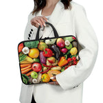 Fresh Fruits And Vegetables Print Laptop Sleeve With Handle