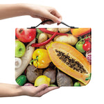 Fresh Fruits And Vegetables Print Leather Bible Cover