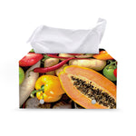 Fresh Fruits And Vegetables Print Leather Tissue Box Cover