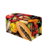 Fresh Fruits And Vegetables Print Leather Tissue Box Cover