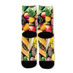 Fresh Fruits And Vegetables Print Long Socks
