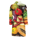 Fresh Fruits And Vegetables Print Men's Bathrobe