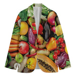 Fresh Fruits And Vegetables Print Men's Blazer