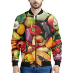 Fresh Fruits And Vegetables Print Men's Bomber Jacket