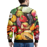 Fresh Fruits And Vegetables Print Men's Bomber Jacket