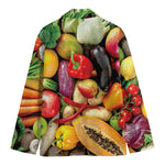 Fresh Fruits And Vegetables Print Men's Cotton Blazer