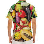 Fresh Fruits And Vegetables Print Men's Deep V-Neck Shirt