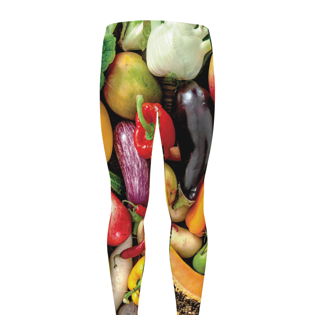 Fresh Fruits And Vegetables Print Men's leggings