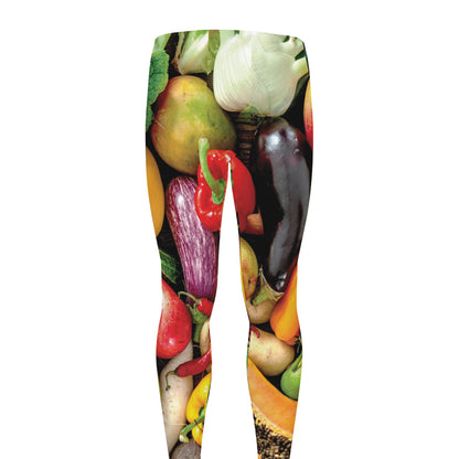 Fresh Fruits And Vegetables Print Men's leggings