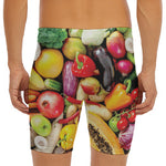 Fresh Fruits And Vegetables Print Men's Long Boxer Briefs