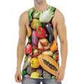 Fresh Fruits And Vegetables Print Men's Muscle Tank Top
