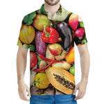 Fresh Fruits And Vegetables Print Men's Polo Shirt