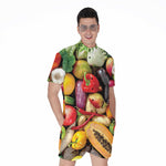 Fresh Fruits And Vegetables Print Men's Rompers