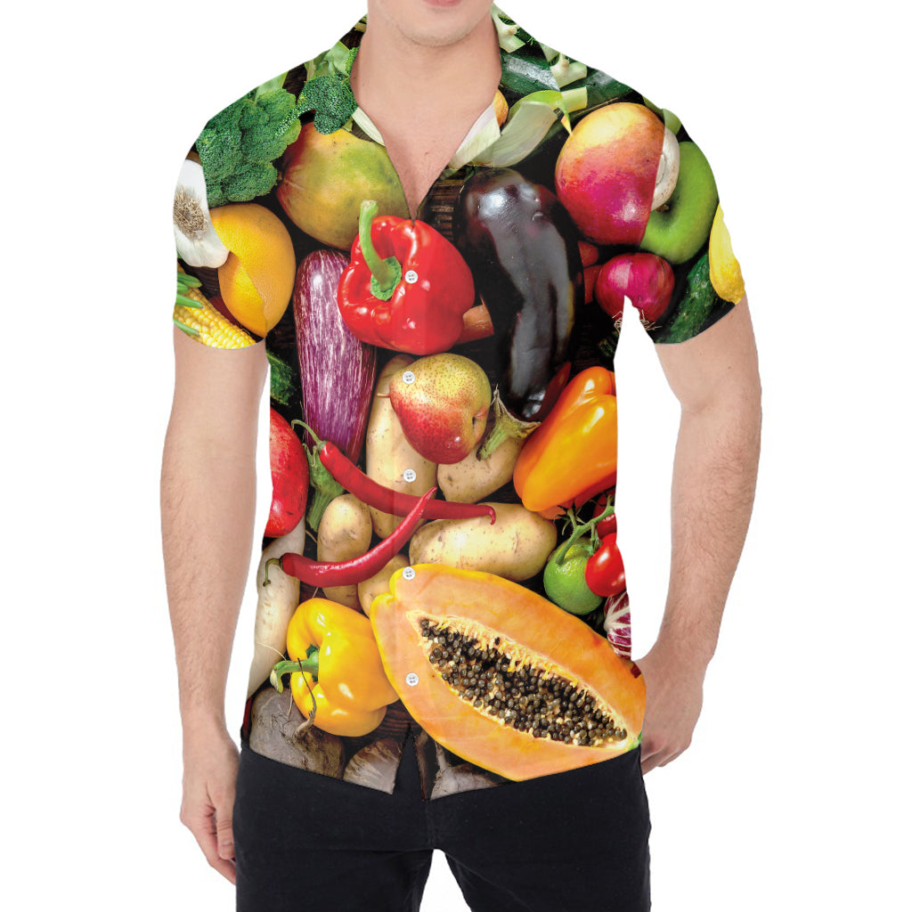 Fresh Fruits And Vegetables Print Men's Shirt