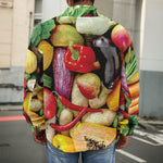 Fresh Fruits And Vegetables Print Men's Shirt Jacket