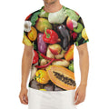 Fresh Fruits And Vegetables Print Men's Short Sleeve Rash Guard