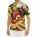 Fresh Fruits And Vegetables Print Men's Short Sleeve Rash Guard