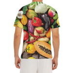 Fresh Fruits And Vegetables Print Men's Short Sleeve Rash Guard
