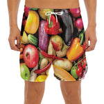 Fresh Fruits And Vegetables Print Men's Split Running Shorts