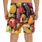 Fresh Fruits And Vegetables Print Men's Split Running Shorts
